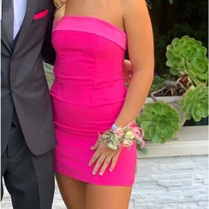 Pink Strapless HOCO Dress Size Small worn once